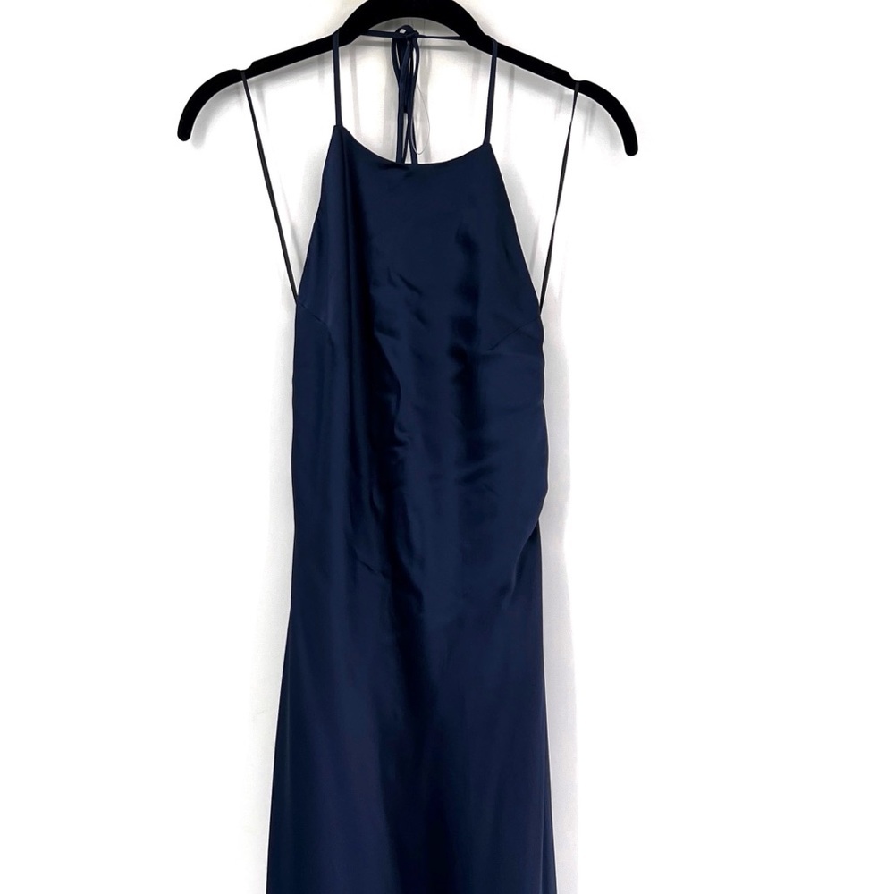 Reformation NEW Navy Backless Dress Jeany Blue Small Petite SP - Picture 4 of 10